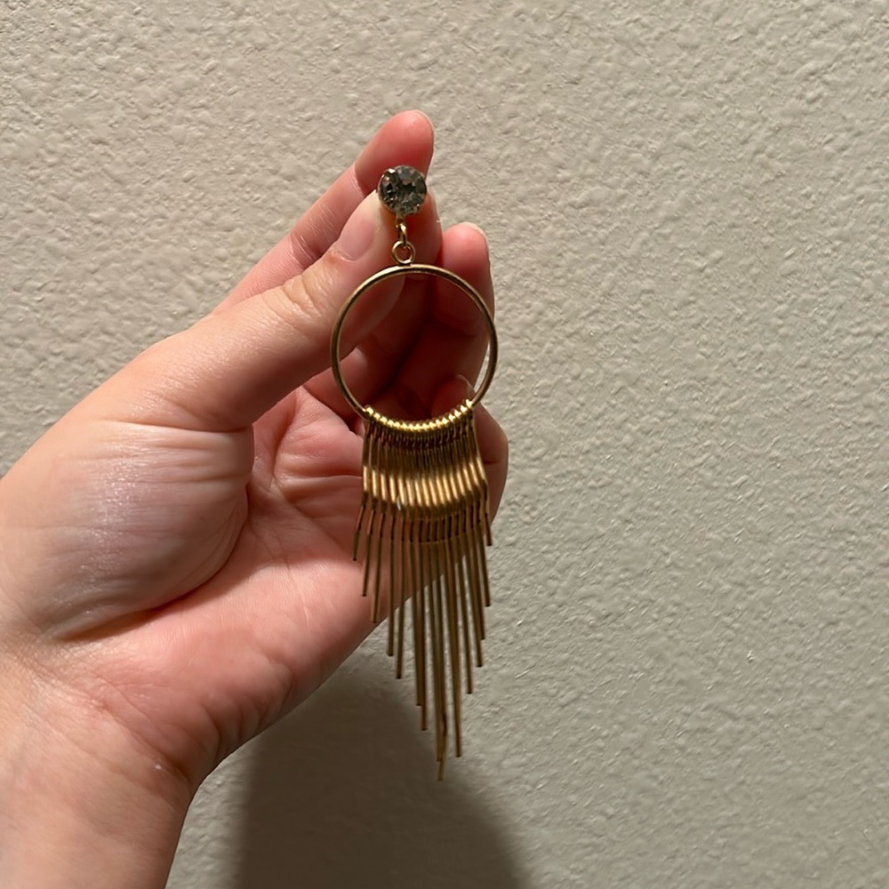 Gold dangling earrings